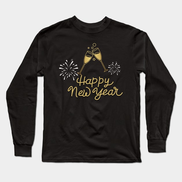 Happy New Year Long Sleeve T-Shirt by Aldrvnd